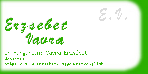 erzsebet vavra business card
